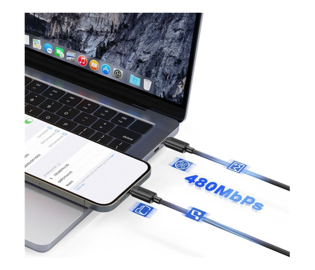 USAMS Kabel KY Series US-SJ696 60W USB-C do USB-C 2m biały - 1569045 - zdjęcie 6